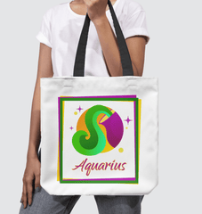 Aquarius Basketweave Tote Bag | Zodiac Series 3 - Beyond T-shirts