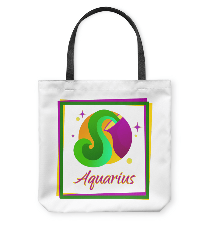 Aquarius Basketweave Tote Bag | Zodiac Series 3 - Beyond T-shirts