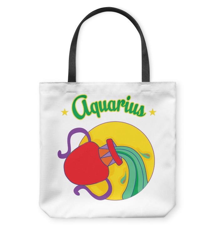 Aquarius Basketweave Tote Bag | Zodiac Series 5 - Beyond T-shirts