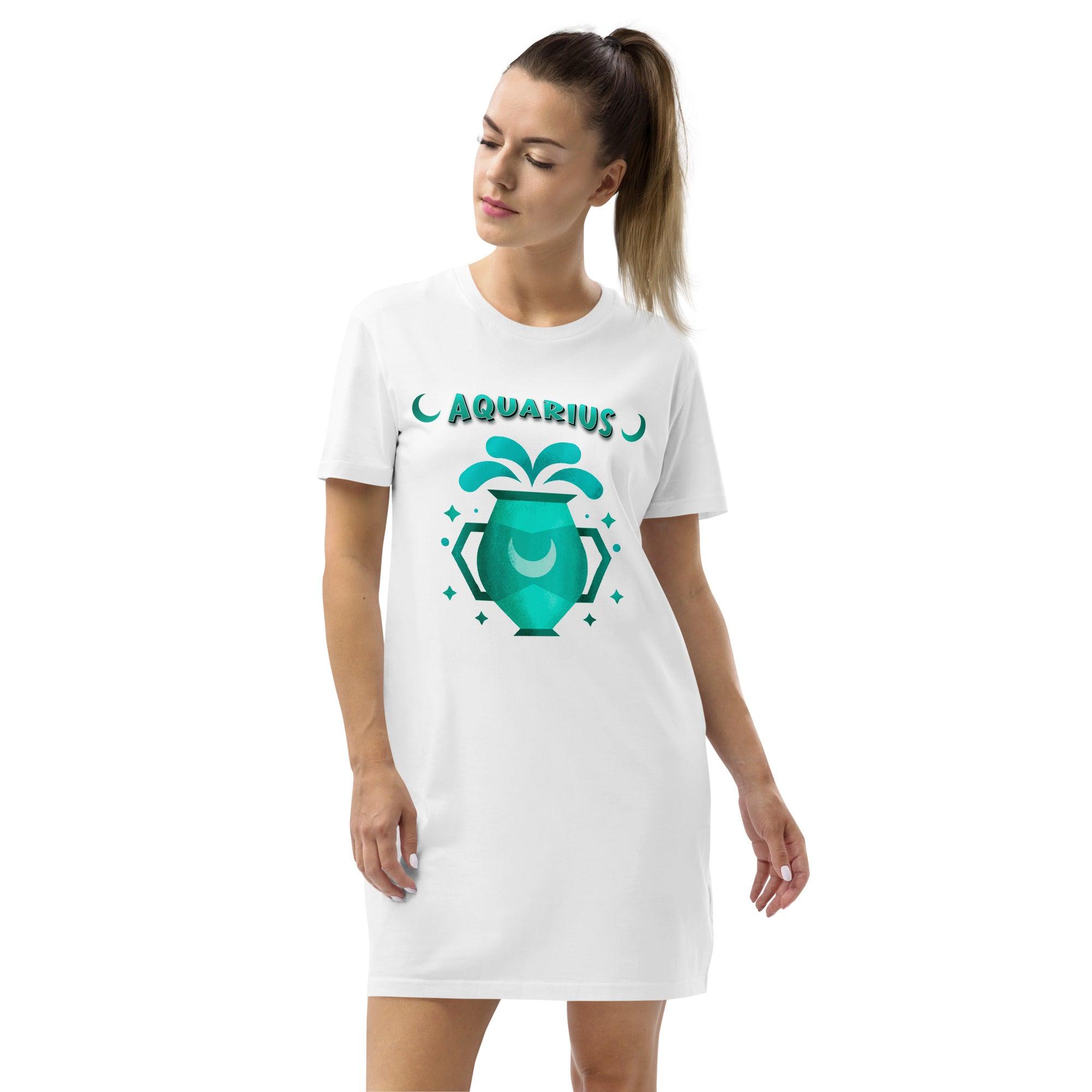 Aquarius Organic Cotton T-shirt Dress | Zodiac Series 2 - Beyond T-shirts