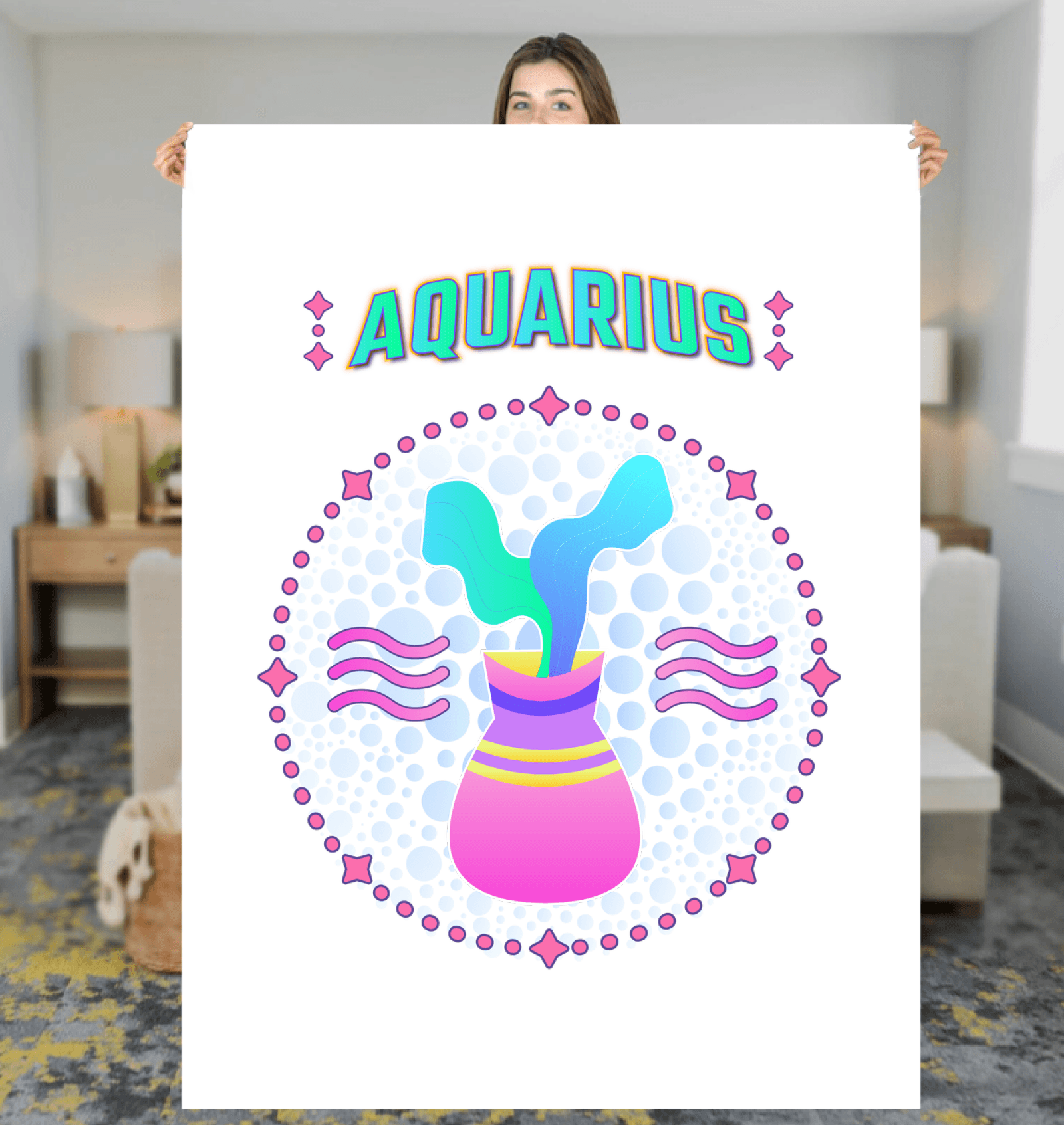 Aquarius Sherpa Blanket | Zodiac Series 1 - Beyond T-shirts