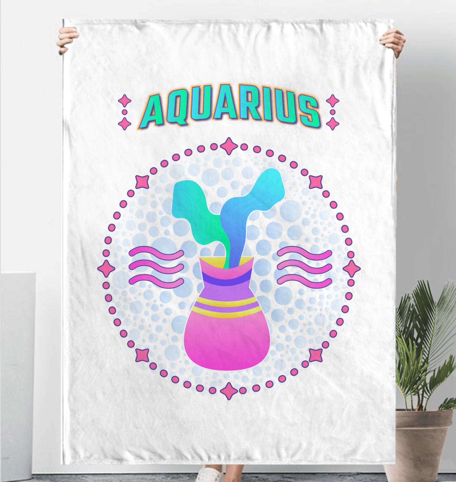 Aquarius Sherpa Blanket | Zodiac Series 1 - Beyond T-shirts