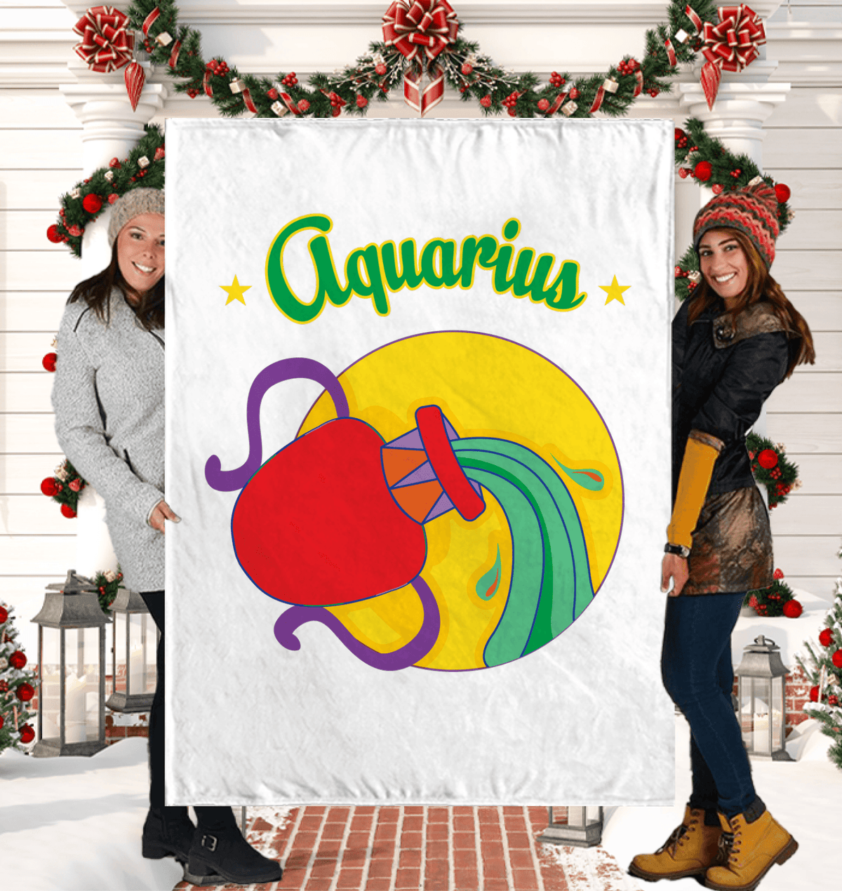 Aquarius Sherpa Blanket | Zodiac Series 5 - Beyond T-shirts