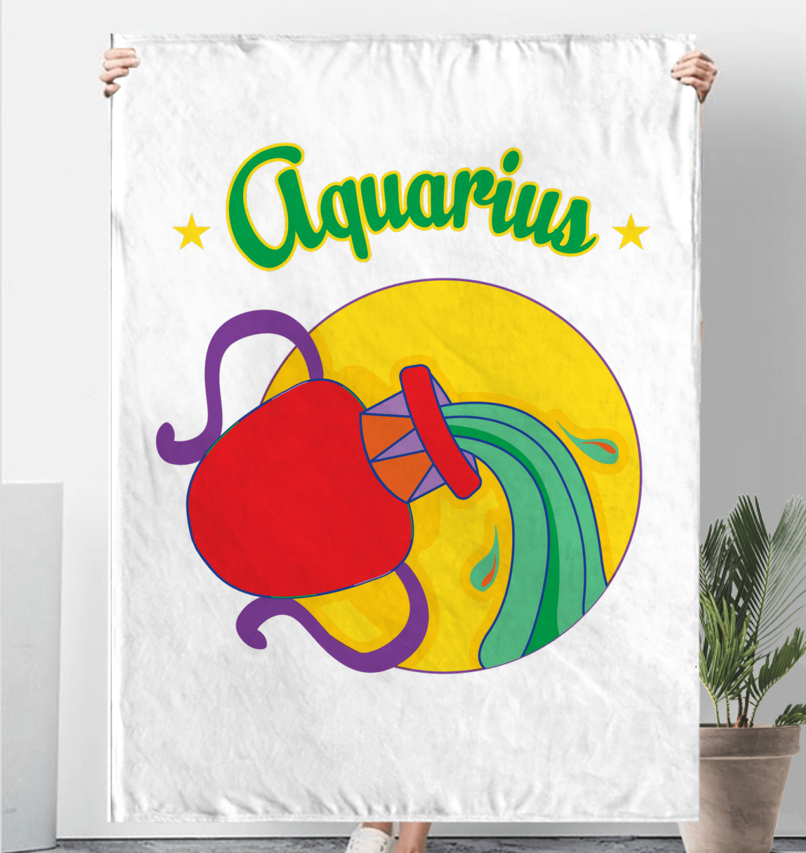 Aquarius Sherpa Blanket | Zodiac Series 5 - Beyond T-shirts