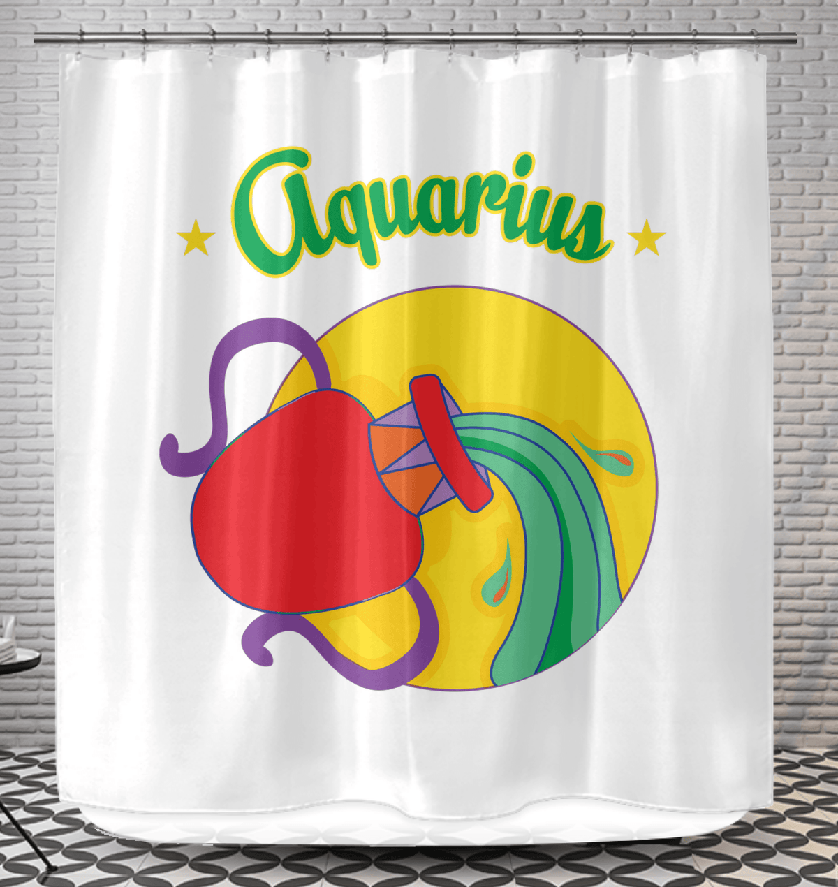 Aquarius Shower Curtain | Zodiac Series 5 - Beyond T-shirts