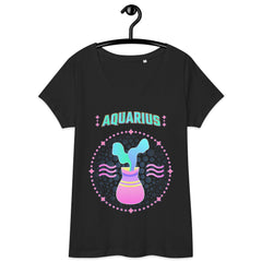 Aquarius Women’s Fitted V-Neck T-Shirt | Zodiac Series 1 - Beyond T-shirts