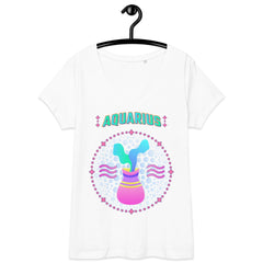 Aquarius Women’s Fitted V-Neck T-Shirt | Zodiac Series 1 - Beyond T-shirts