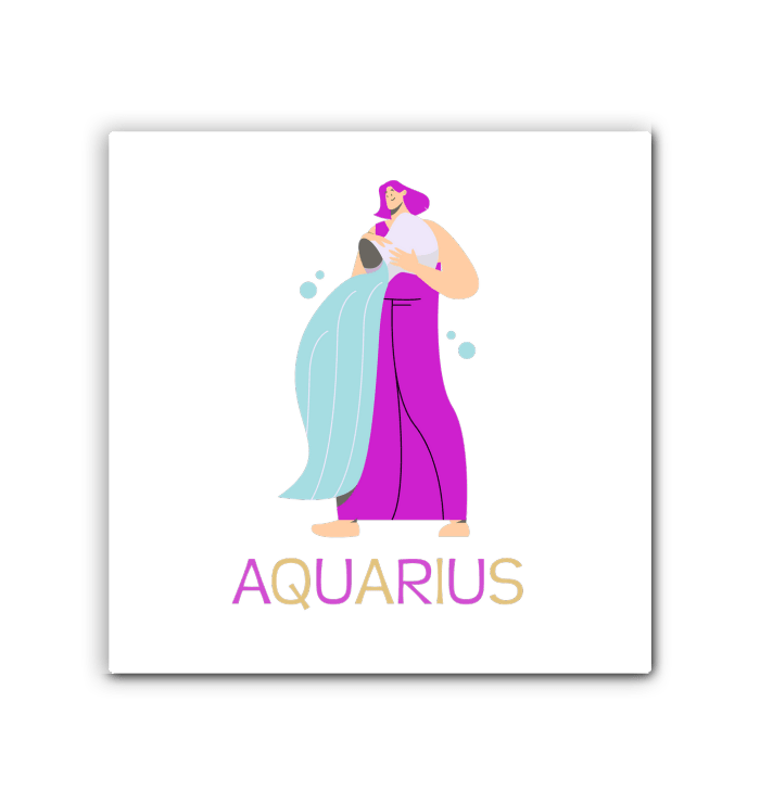 Aquarius Wrapped Canvas 12x12 | Zodiac Series 4 - Beyond T-shirts