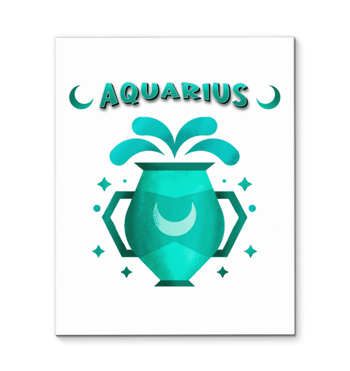 Aquarius Wrapped Canvas 16x20 | Zodiac Series 2 - Beyond T-shirts