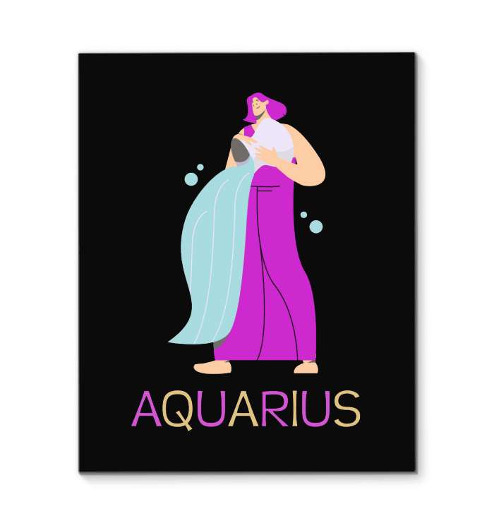 Aquarius Wrapped Canvas 16x20 | Zodiac Series 4 - Beyond T-shirts
