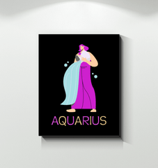 Aquarius Wrapped Canvas 16x20 | Zodiac Series 4 - Beyond T-shirts