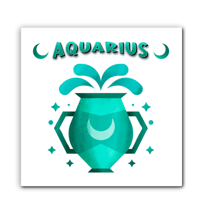 Aquarius Wrapped Canvas 20x20 | Zodiac Series 2 - Beyond T-shirts