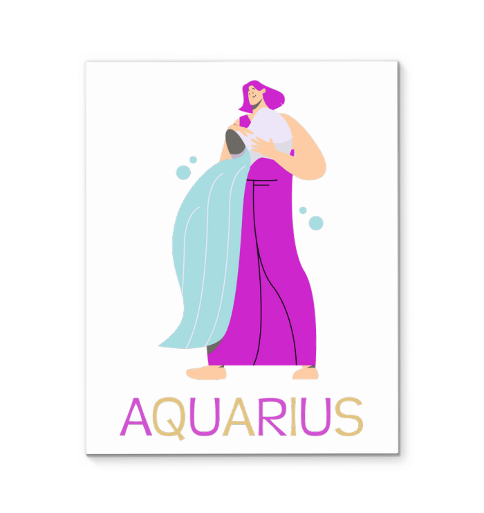 Aquarius Wrapped Canvas 8x10 | Zodiac Series 4 - Beyond T-shirts