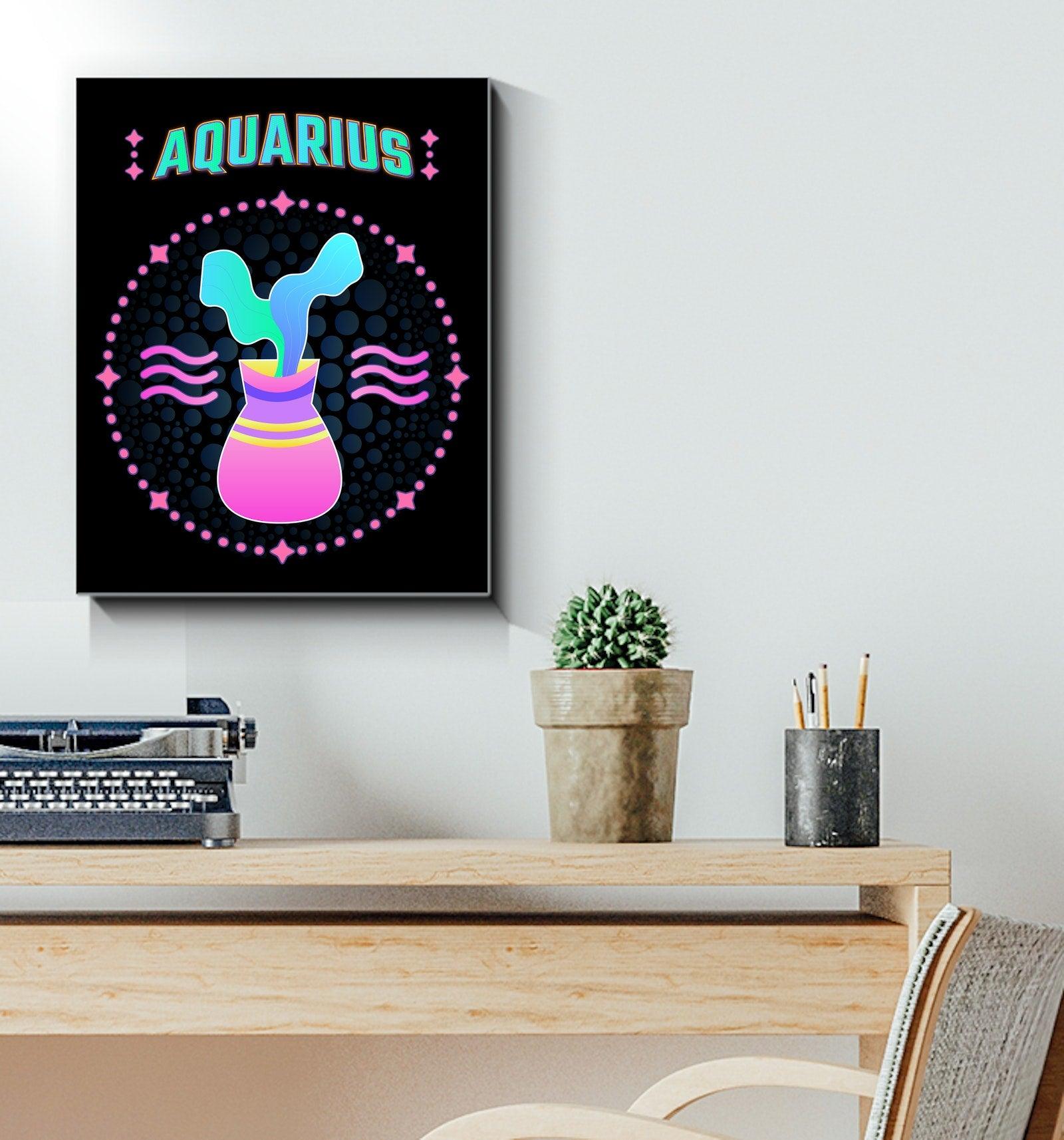 Aquarius Wrapped Canvas | Zodiac series 1 - Beyond T-shirts