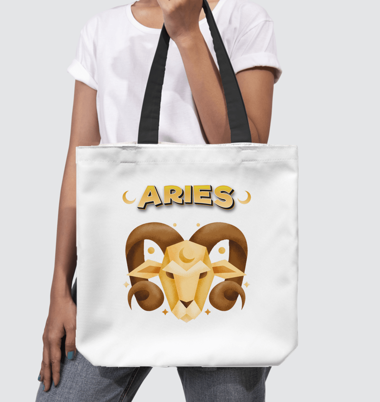 Aries Basketweave Tote Bag | Zodiac Series 2 - Beyond T-shirts