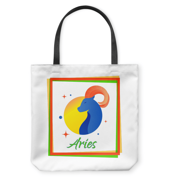 Aries Basketweave Tote Bag | Zodiac Series 3 - Beyond T-shirts