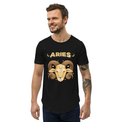 Aries Men's Curved Hem T-Shirt | Zodiac Series 2 - Beyond T-shirts