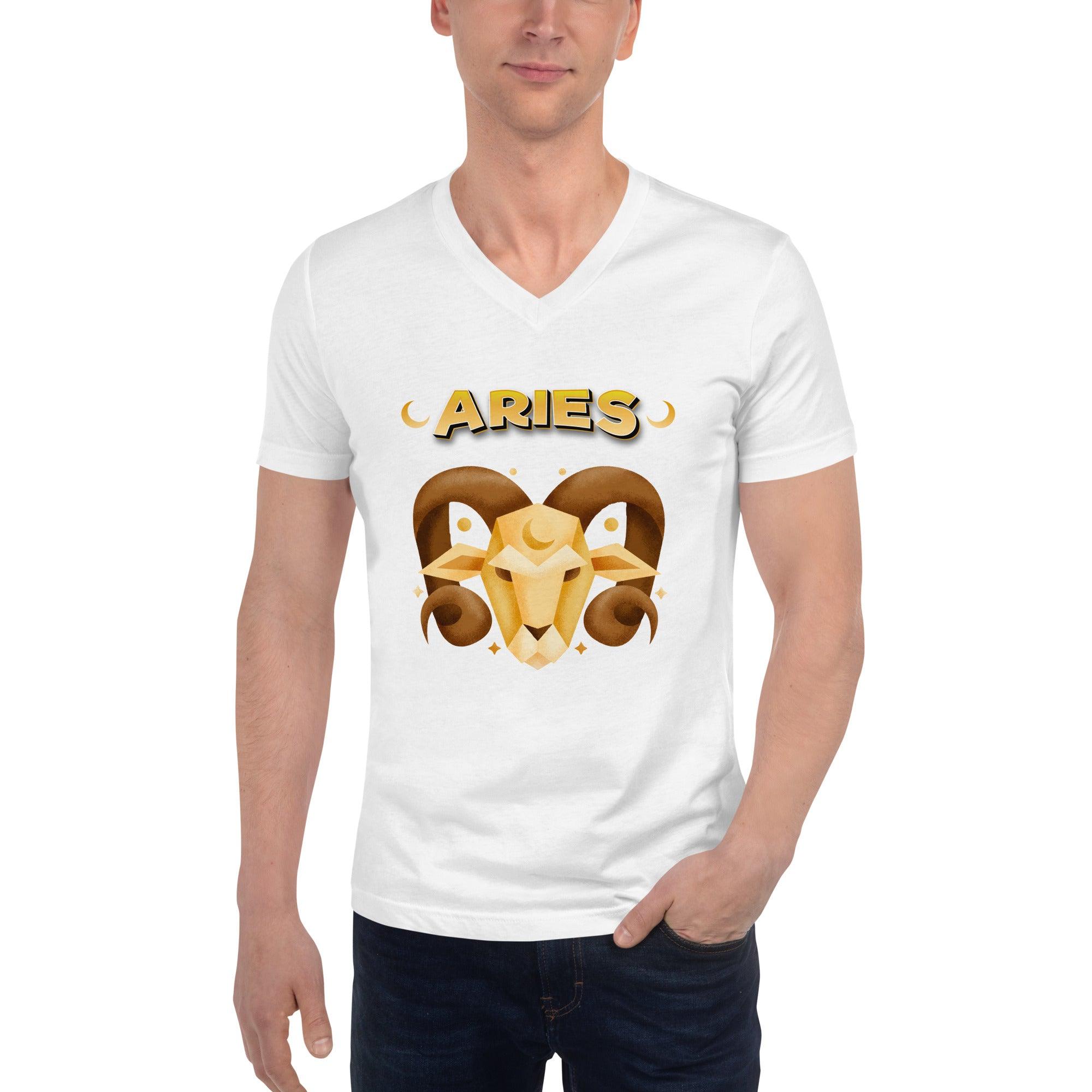 Aries Unisex Short Sleeve V-Neck T-Shirt | Zodiac Series 2 - Beyond T-shirts