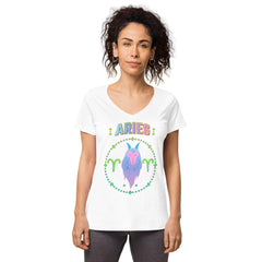 Aries Women’s Fitted V-neck T-Shirt | Zodiac Series 1 - Beyond T-shirts