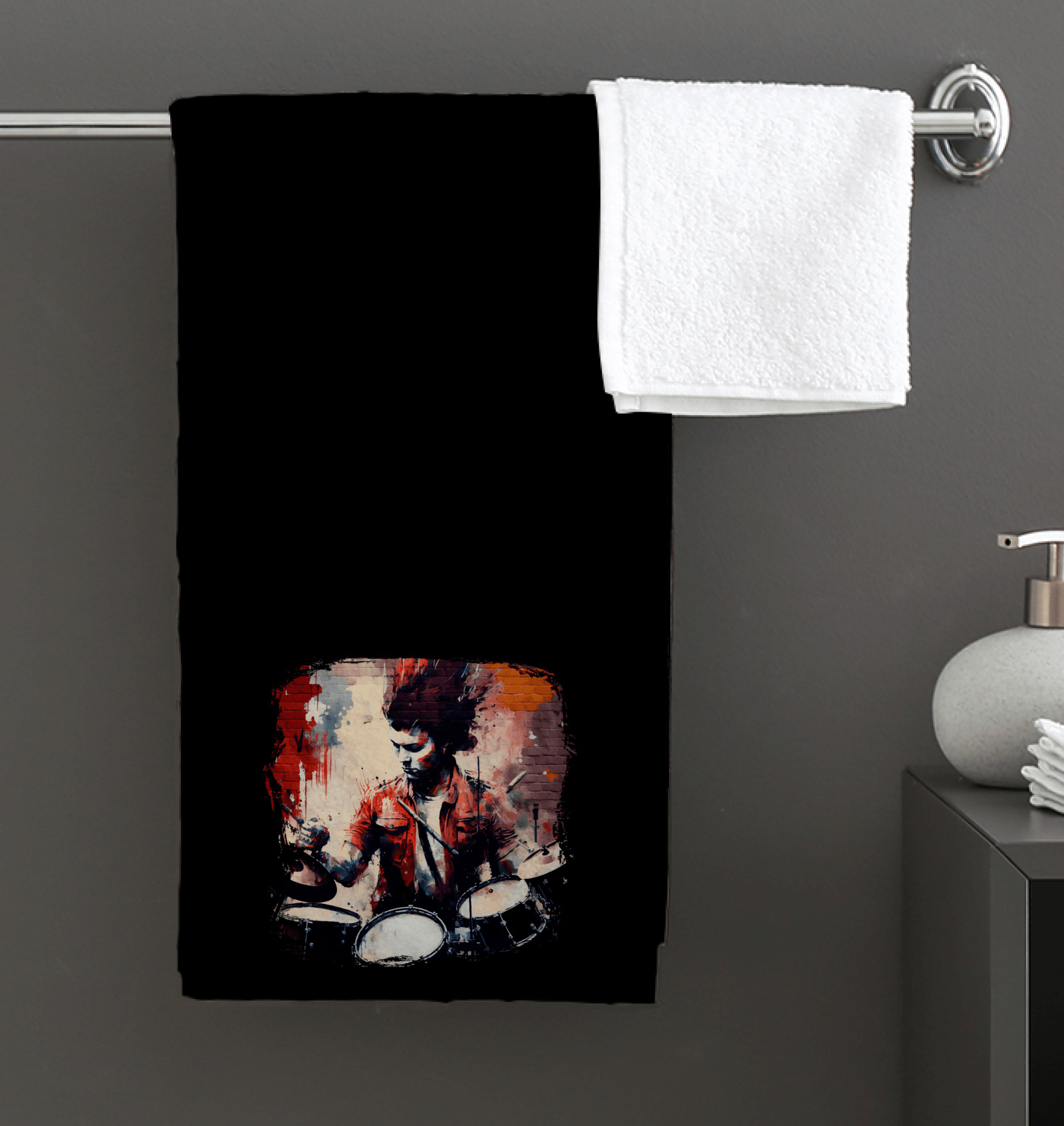 Bashing The Cymbals Fiercely Bath Towel - Beyond T-shirts