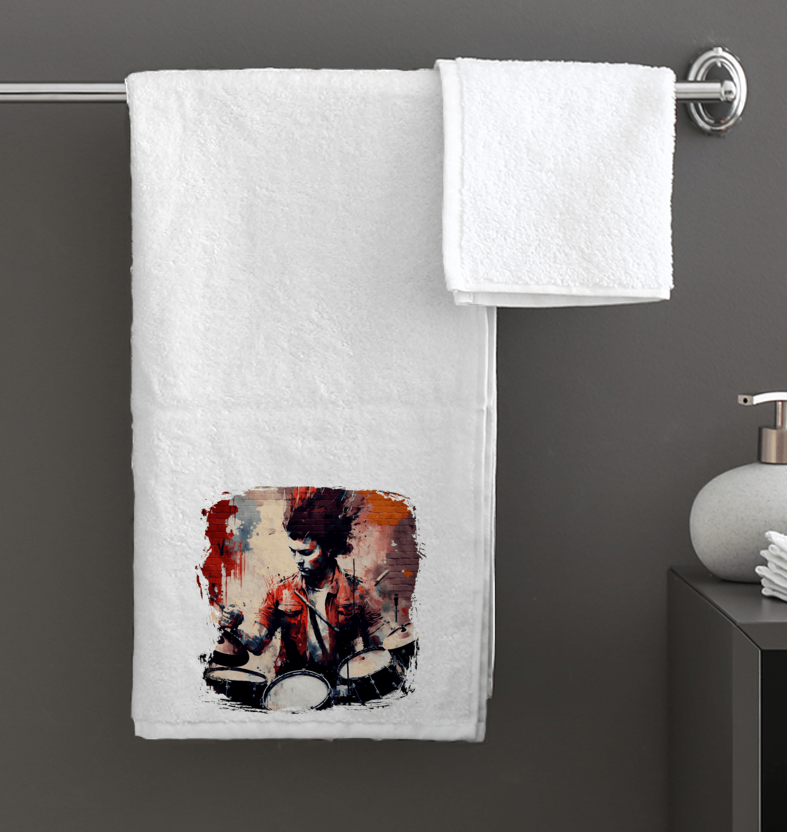 Bashing The Cymbals Fiercely Bath Towel - Beyond T-shirts