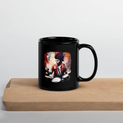 Bashing The Cymbals Fiercely Black Glossy Mug - Beyond T-shirts