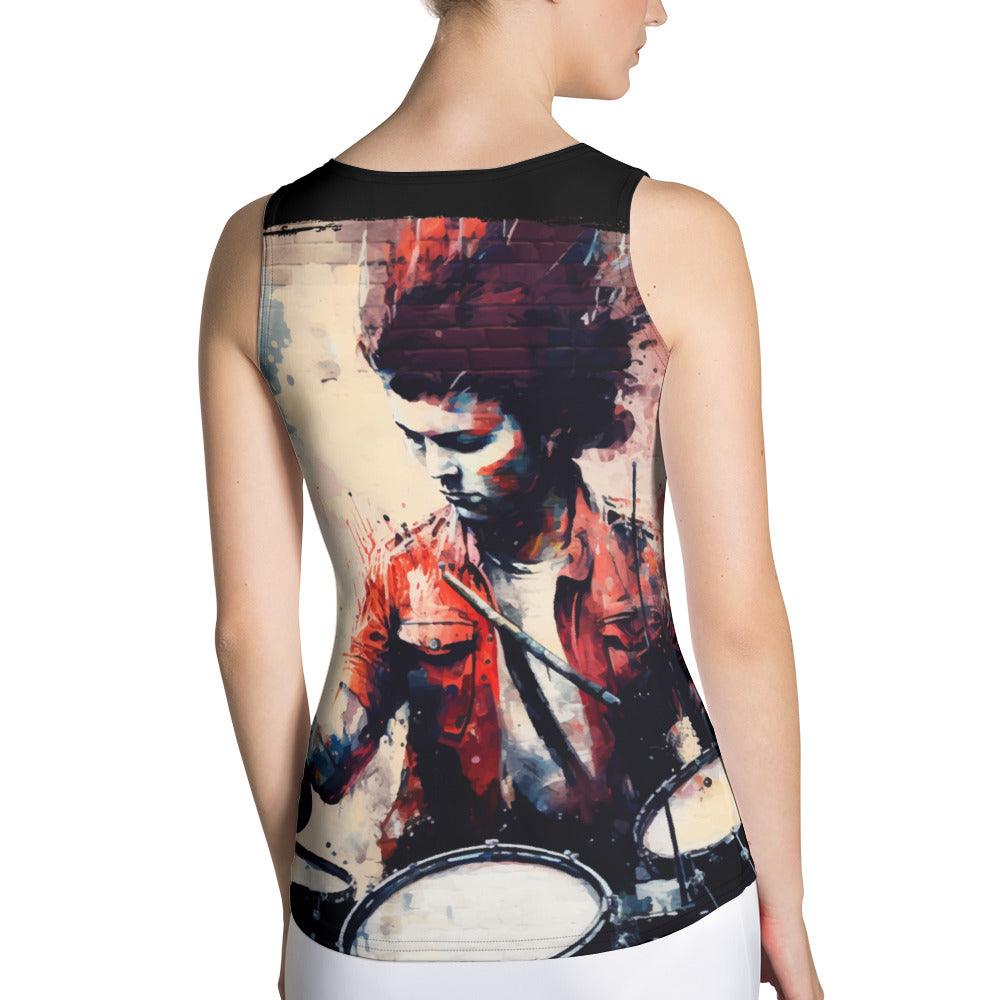 Bashing The Cymbals Fiercely Sublimation Cut & Sew Tank Top - Beyond T-shirts