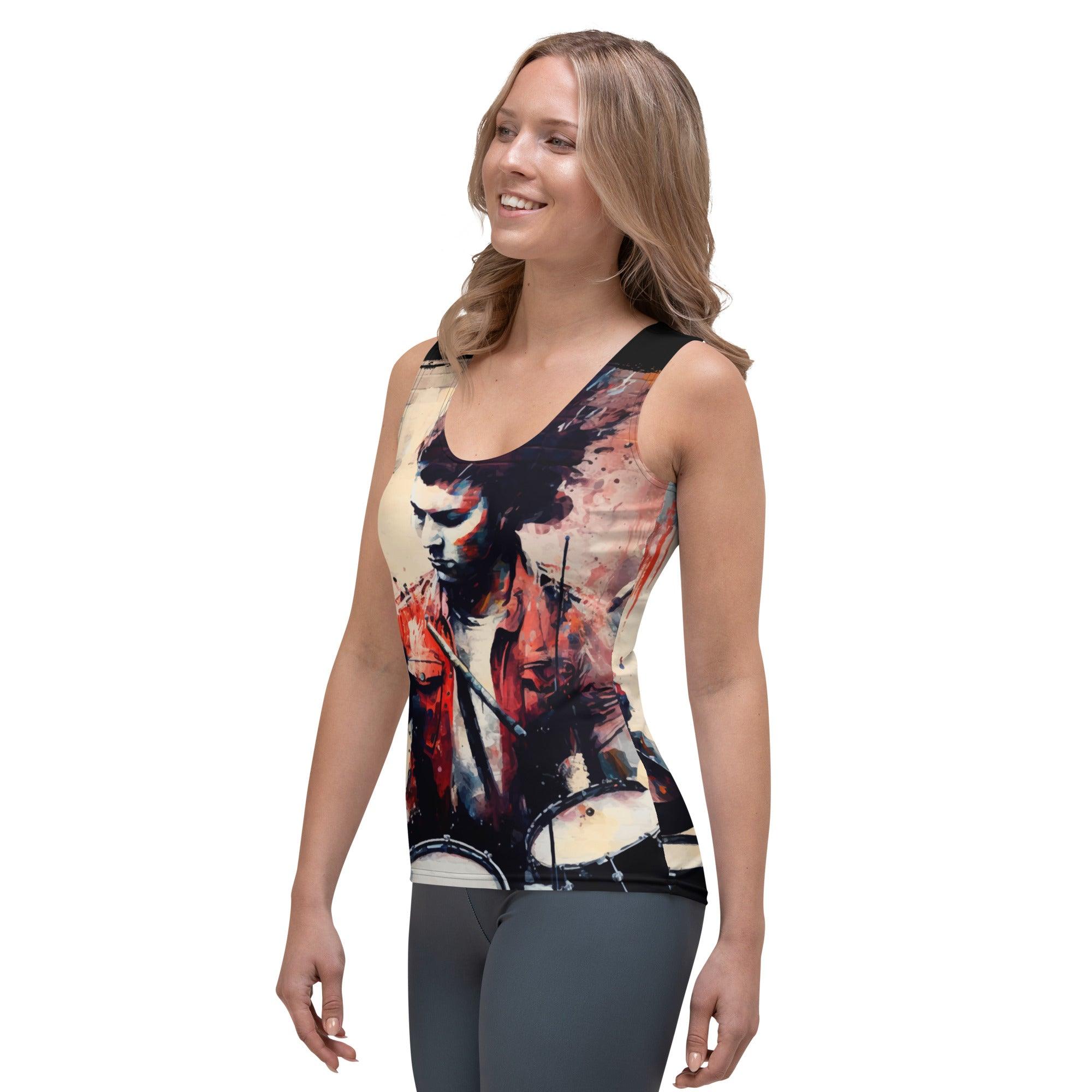 Bashing The Cymbals Fiercely Sublimation Cut & Sew Tank Top - Beyond T-shirts