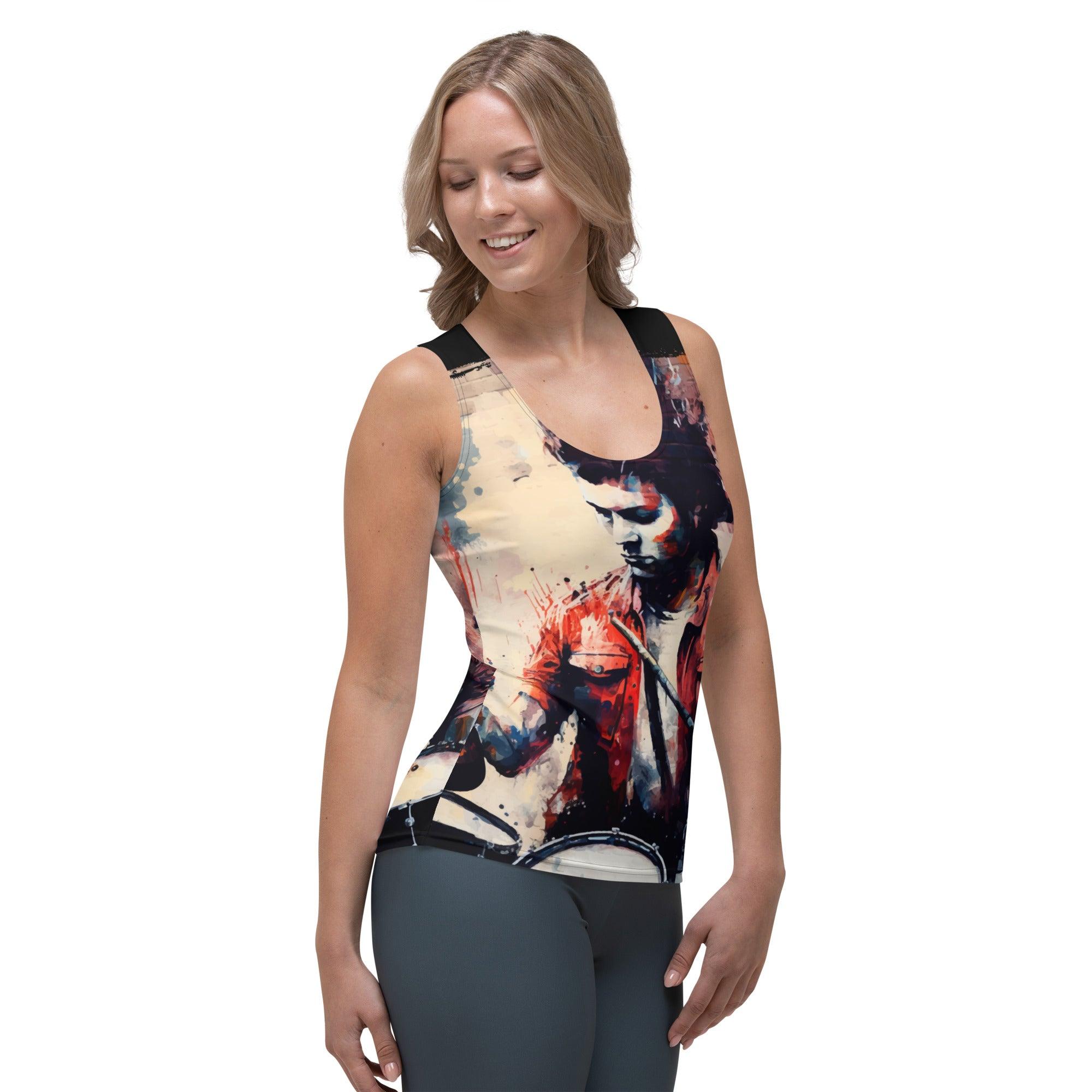 Bashing The Cymbals Fiercely Sublimation Cut & Sew Tank Top - Beyond T-shirts