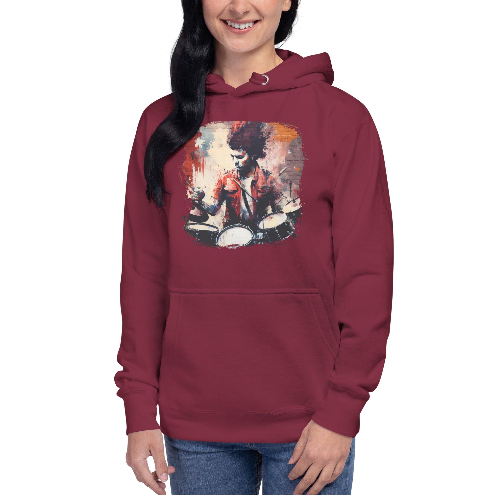 Bashing The Cymbals Fiercely Unisex Hoodie - Beyond T-shirts