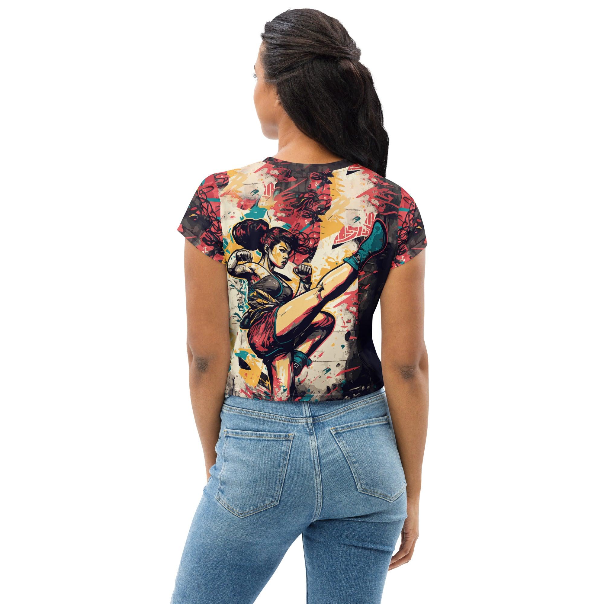 Be Bold Be Fearless All-Over Print Crop Tee - Beyond T-shirts