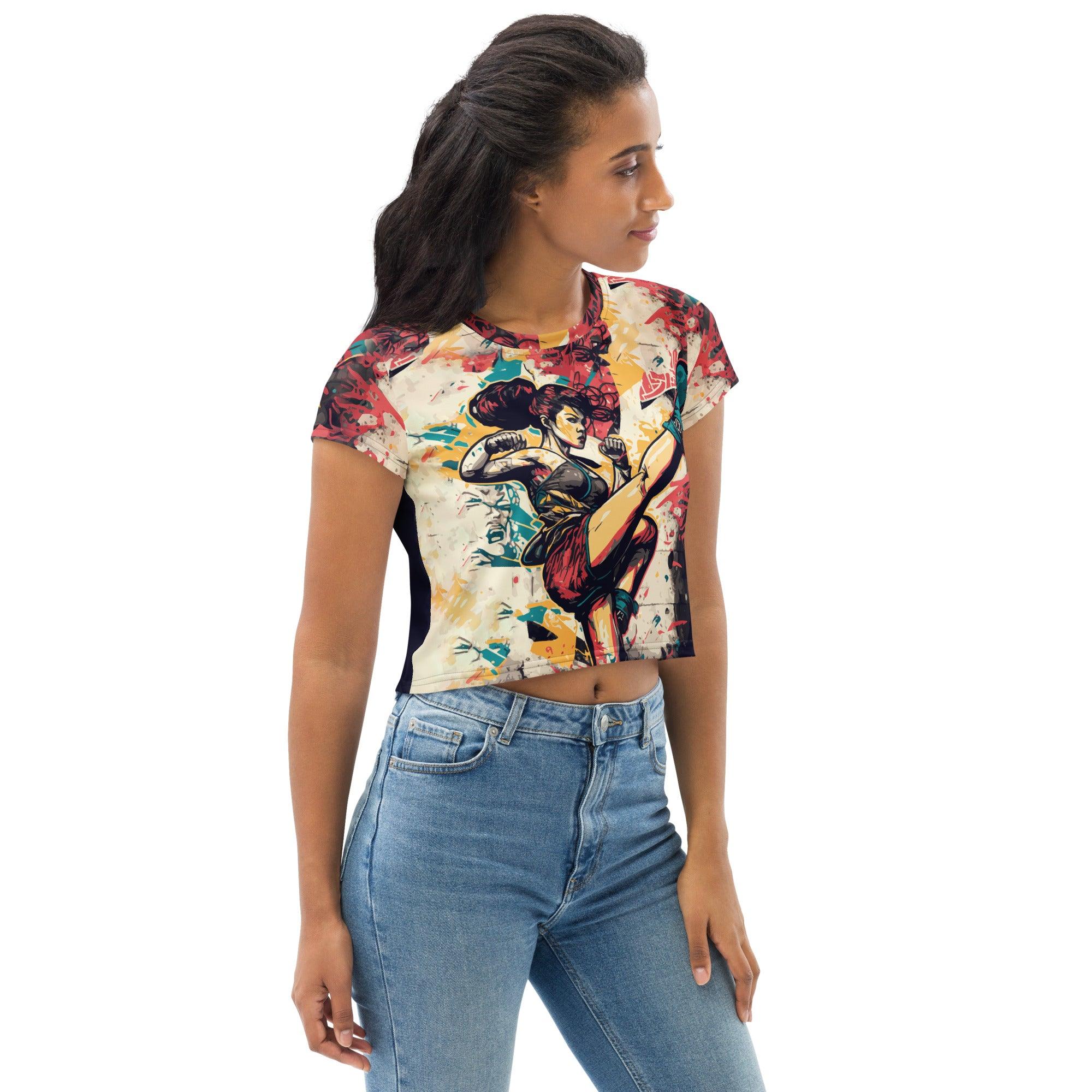 Be Bold Be Fearless All-Over Print Crop Tee - Beyond T-shirts