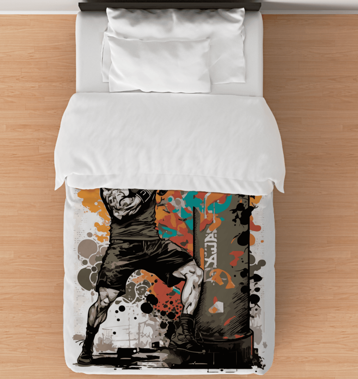 Twin-sized Be Bold Be Fearless duvet cover displayed on a bed, featuring an empowering design.