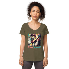 Be Bold Be Fearless Women’s Fitted V-Neck T-Shirt - Beyond T-shirts