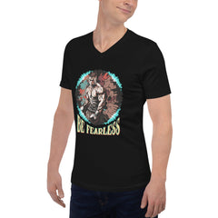 Be Fearless Unisex Short Sleeve V-Neck T-Shirt - Beyond T-shirts