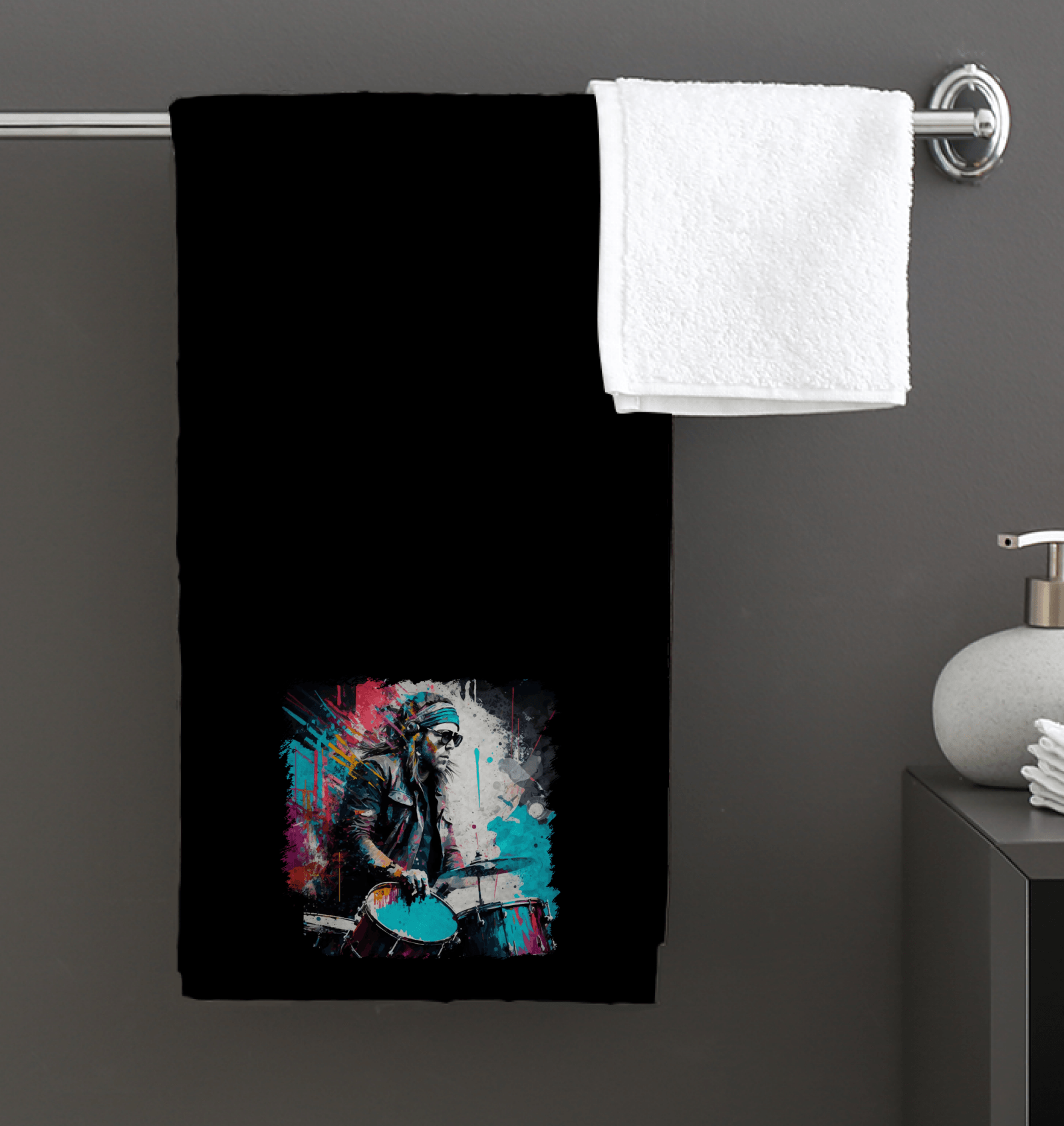 Blasting The Beats Out Bath Towel - Beyond T-shirts