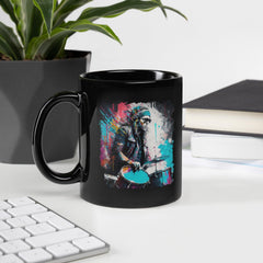 Blasting The Beats Out Black Glossy Mug - Beyond T-shirts