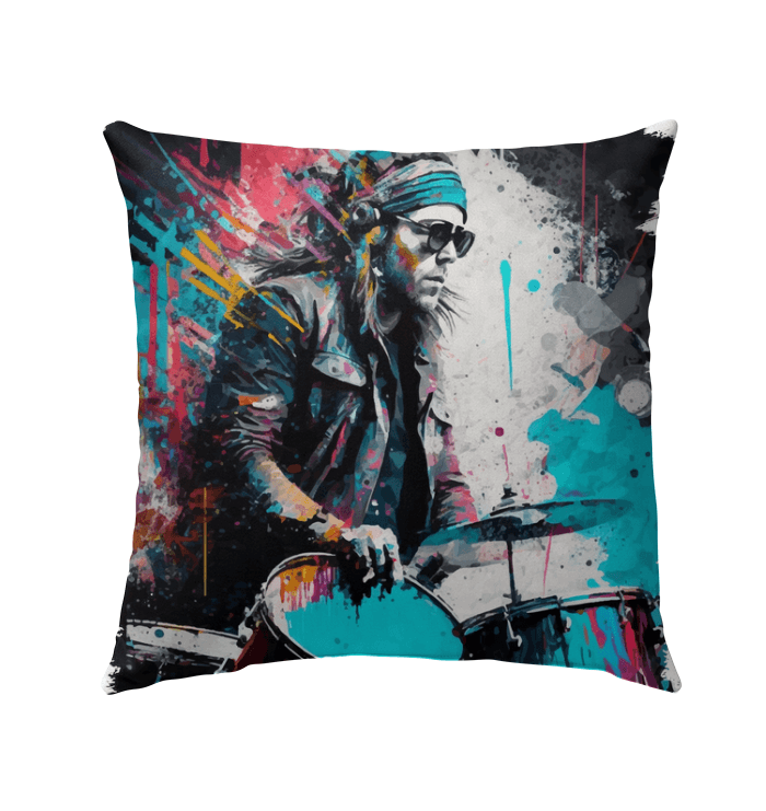 Blasting The Beats Out Outdoor Pillow - Beyond T-shirts