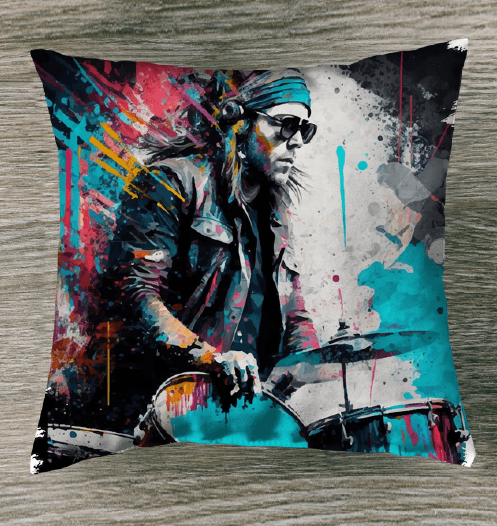 Blasting The Beats Out Outdoor Pillow - Beyond T-shirts