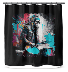 Blasting The Beats Out Shower Curtain - Beyond T-shirts