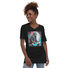 Blasting The Beats Out Unisex Short Sleeve V-Neck T-Shirt - Beyond T-shirts