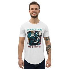 Blue Is Calling Men's Curved Hem T-Shirt - Beyond T-shirts