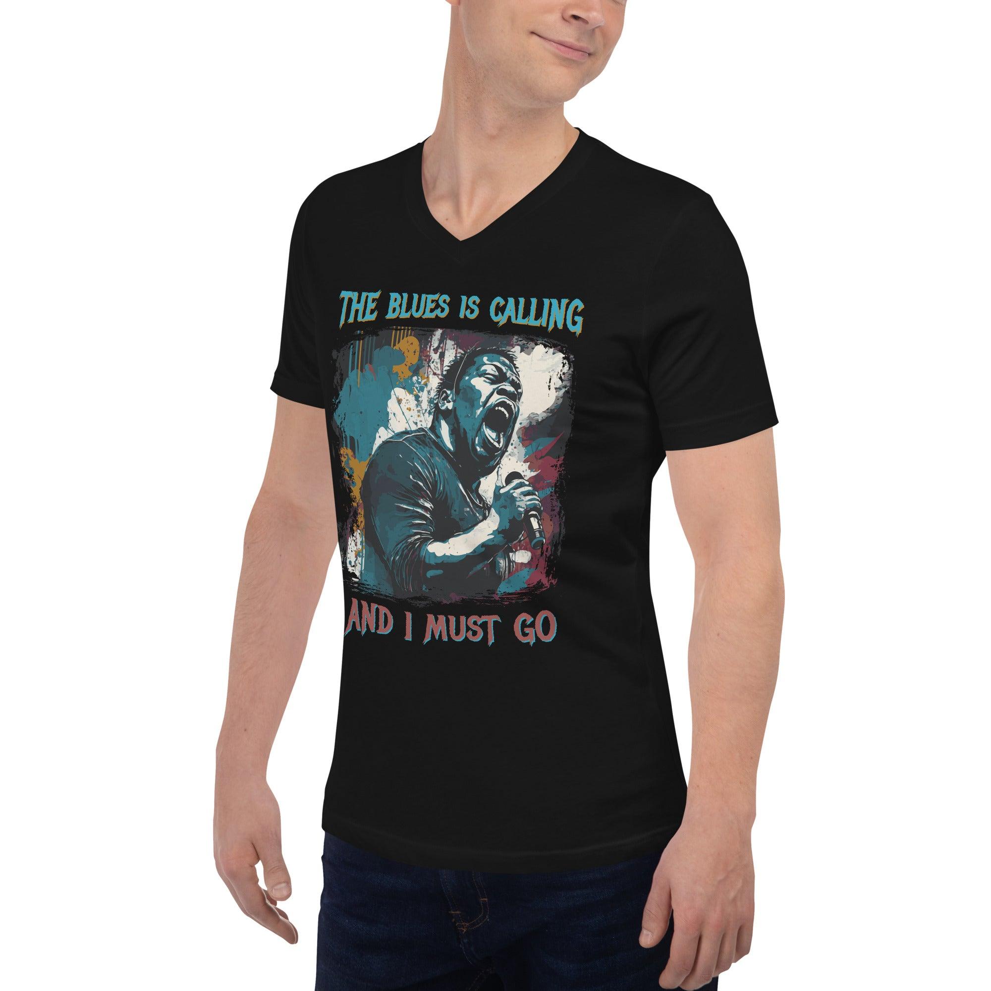 Blue Is Calling Unisex Short Sleeve V-Neck T-Shirt - Beyond T-shirts