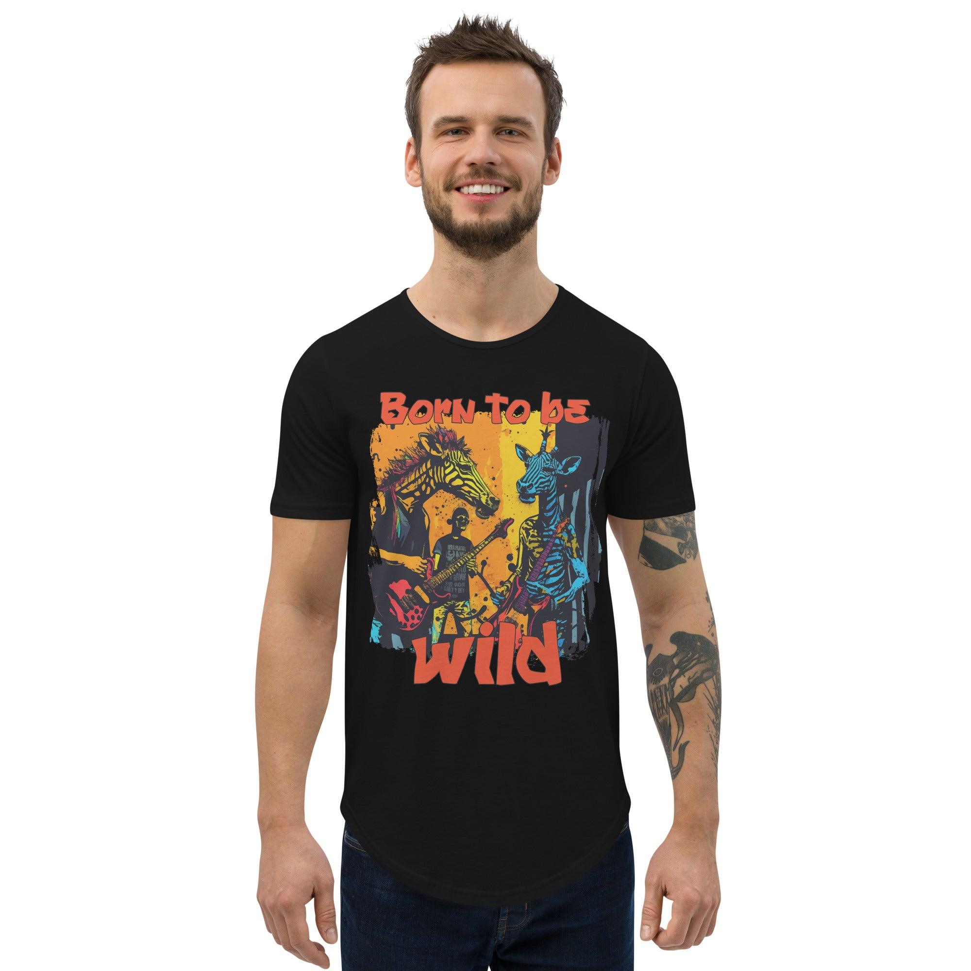 Born To Be Wild Men's Curved Hem T-Shirt - Beyond T-shirts