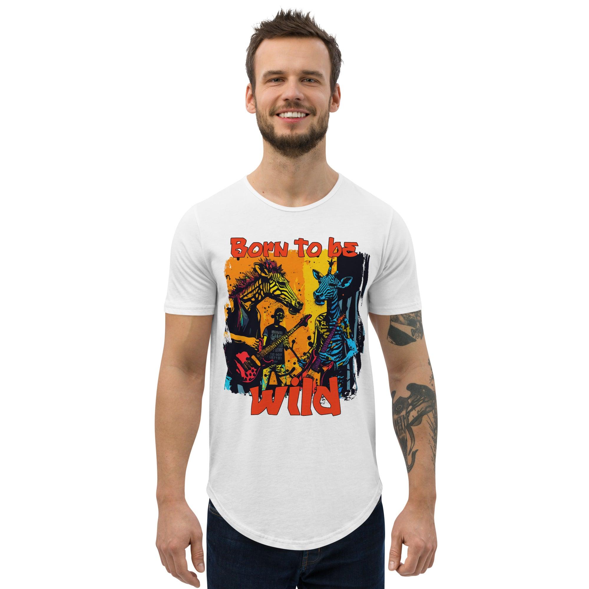 Born To Be Wild Men's Curved Hem T-Shirt - Beyond T-shirts