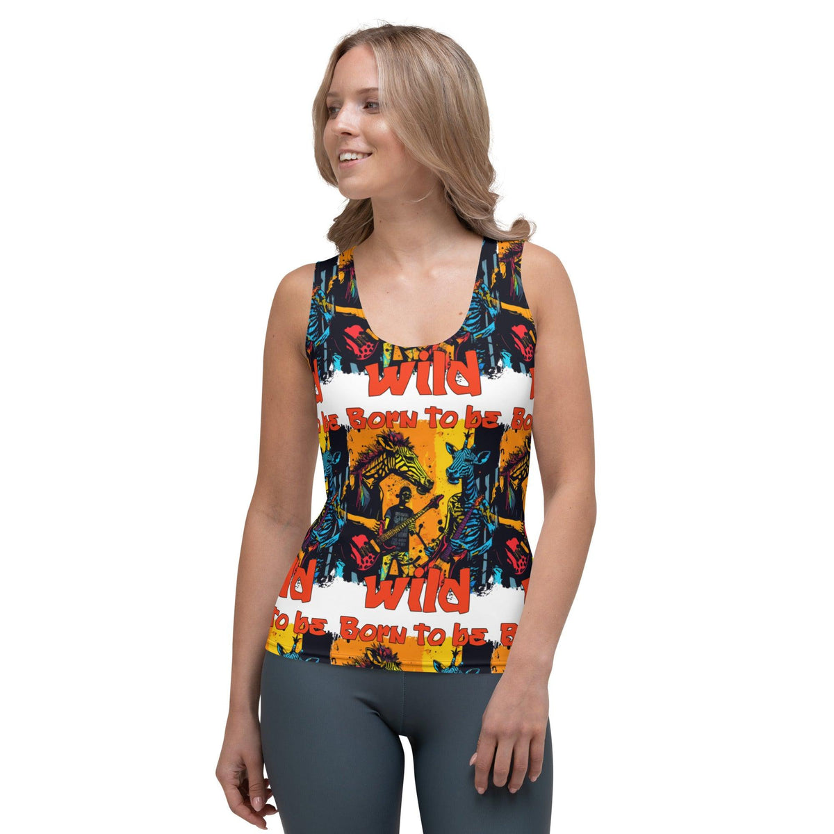 Born To Be Wild Sublimation Cut & Sew Tank Top - Beyond T-shirts