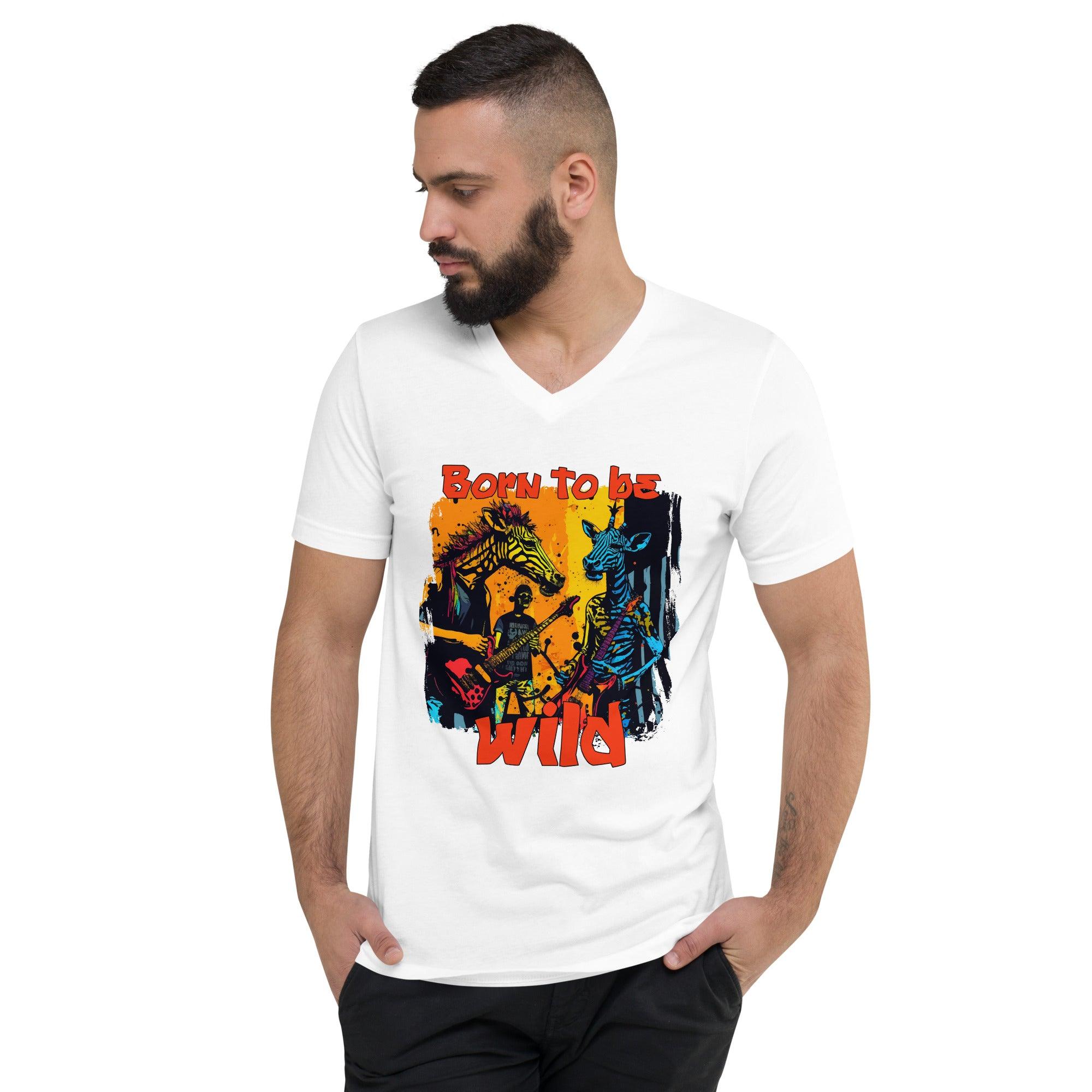 Born To Be Wild Unisex Short Sleeve V-Neck T-Shirt - Beyond T-shirts