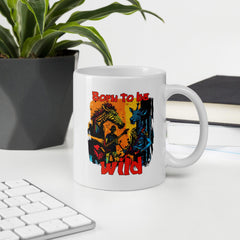 Born To Be Wild White Glossy Mug - Beyond T-shirts