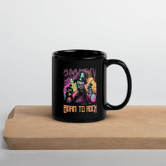 Born To Rock Black Glossy Mug - Beyond T-shirts