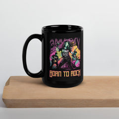 Born To Rock Black Glossy Mug - Beyond T-shirts